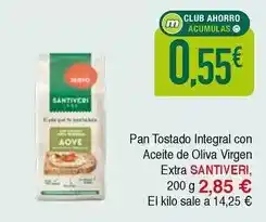 Masymas Santiveri - pan tostado integral con aceite de oliva virgen extra oferta