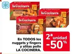Carrefour Market LA COCINERA En todos los nuggets y fingers alitas pollo oferta