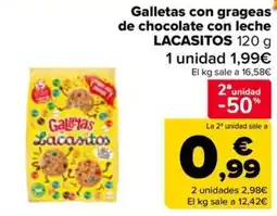 Carrefour Market LACASITOS Galletas con grageas de chocolate con leche oferta