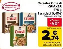 Carrefour Market QUAKER Cereales Cruesli oferta