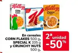 Carrefour Market CORN FLAKES SPECIAL K y CRUNCHY NUTS En cereales oferta