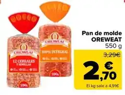 Carrefour Market OREWEAT Pan de molde oferta