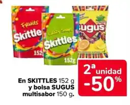 Carrefour Market SKITTLES y SUGUŠ En bolsa multisabor oferta