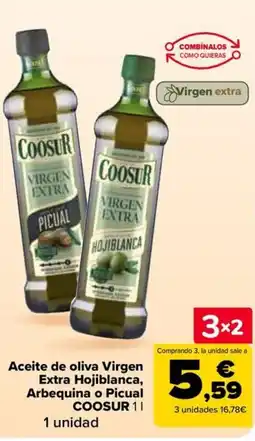 Carrefour Market COOSUR Aceite de oliva Virgen Extra Hojiblanca, Arbequina o Picual oferta