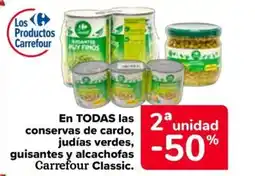 Carrefour Market En todas las conservas de cardo, judías verdes, guisantes y alcachofas carrefour classic oferta