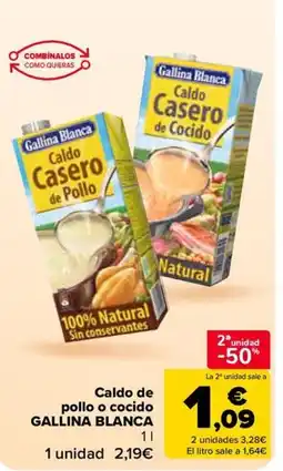 Carrefour Market GALLINA BLANCA Caldo de pollo o cocido oferta