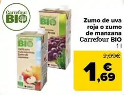 Carrefour Market Zumo de uva roja o zumo de manzana Carrefour BIO oferta