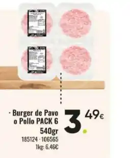 Family Cash Burger de Pavo o Pollo oferta