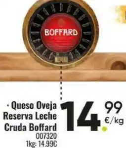 Family Cash BOFFARD Queso Oveja Reserva Leche Cruda oferta