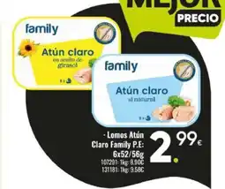 Family Cash FAMILY Lomos Atún Claro oferta