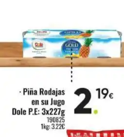 Family Cash DOLE Piña Rodajas en su Jugo oferta