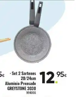 Family Cash GREYSTONE Set 2 Sartenes Aluminio Prensado oferta