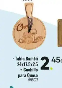 Family Cash Tabla Bambú + Cuchillo para Queso oferta