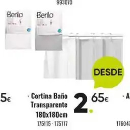 Family Cash Cortina Baño Transparente oferta