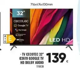 Family Cash CECOTEC TV 32" 03619 GOOGLE TV HD DOLBY AUDIO oferta