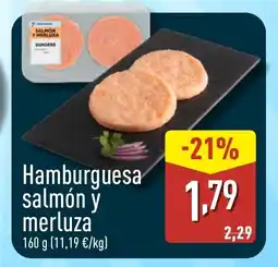 ALDI Hamburguesa salmón y merluza oferta