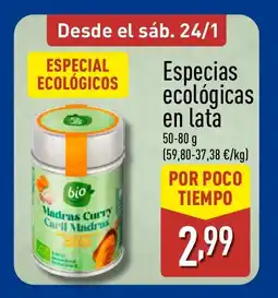 ALDI Especias ecológicas en lata oferta