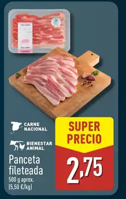 ALDI Panceta fileteada oferta