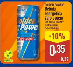 ALDI GOLDEN POWER Bebida energética Zero azúcar oferta