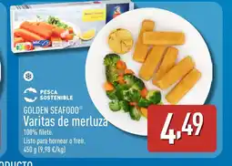 ALDI GOLDEN SEAFOOD Varitas de merluza oferta