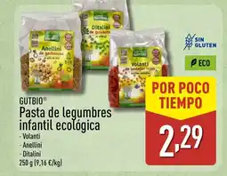 ALDI GUTBIO Pasta de legumbres infantil ecológica oferta