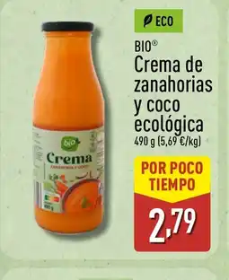 ALDI BIO Crema de zanahorias у сосо ecológica oferta