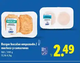 Lidl Burger bacalao empanado / merluza y camarones oferta