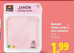 Lidl REALVALLE Jamón cocido extra sándwich oferta