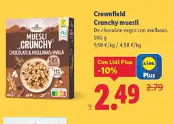 Lidl CROWNFIELD Crunchy muesli oferta