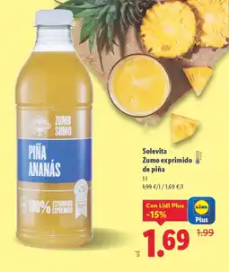 Lidl SOLEVITA Zumo exprimido de piña oferta