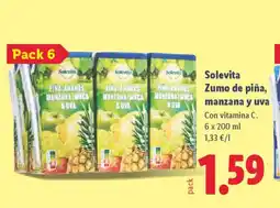 Lidl SOLEVITA Zumo de piña, manzana y uva oferta