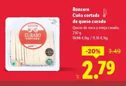 Lidl RONCERO Cuña cortada de queso curado oferta