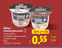 Lidl MILBONA Pudding high protein oferta