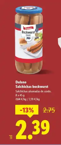Lidl DULANO Salchichas bockwurst oferta