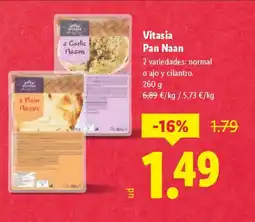Lidl VITASIA Pan Naan oferta