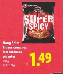 Lidl NONG SHIM Fideos coreanos instantáneos picantes oferta