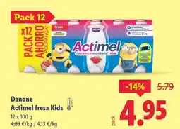 Lidl DANONE Actimel fresa Kids oferta