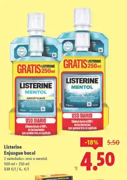Lidl LISTERINE Enjuague bucal oferta