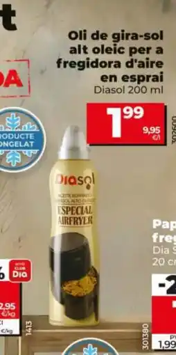 Dia DIASOL Oli de gira-sol alt oleic per a fregidora d'aire en esprai oferta