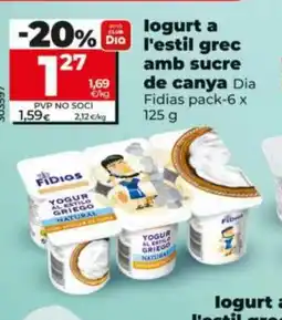 Dia DIA FIDIAS Iogurt l'estil grec amb sucre de canya oferta
