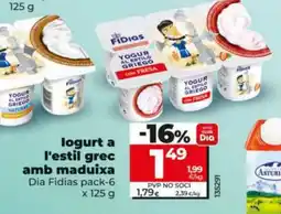Dia DIA FIDIAS Iogurt i'estil grec amb maduixa oferta