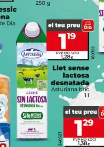 Dia ASTURIANA Llet sense lactosa desnatada oferta