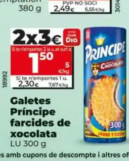 Dia LU Galetes Príncipe farcides de xocolata oferta