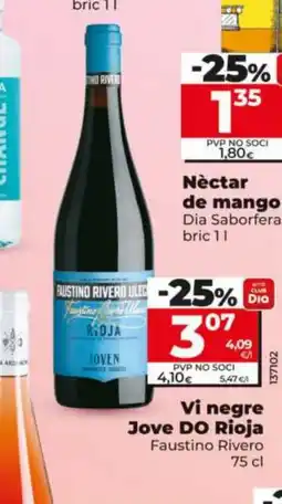 Dia FAUSTINO RIVERO Vi ngre Jove DO Rioja oferta
