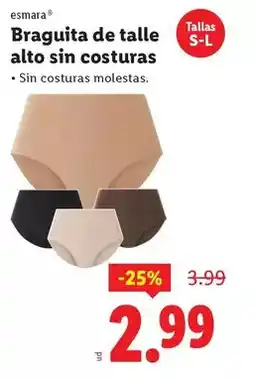 Ocine Esmara - braguita de talle alto sin costuras oferta