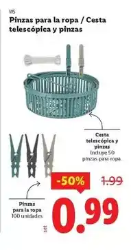 Ocine W5 - pinzas para la ropa/cesta telescópica y pinzas oferta