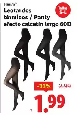 Ocine Esmara - leotardos térmicos/panty efecto calcetín largo 60d oferta