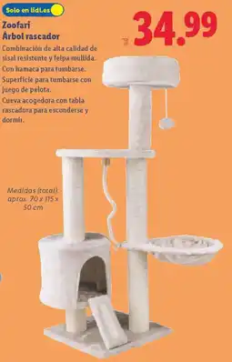 Lidl ZOOFARI Árbol rascador oferta
