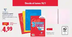 Lidl Cuadernos espiral oferta