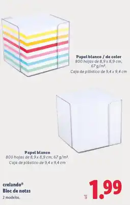 Lidl CRELANDO Bloc de notas oferta